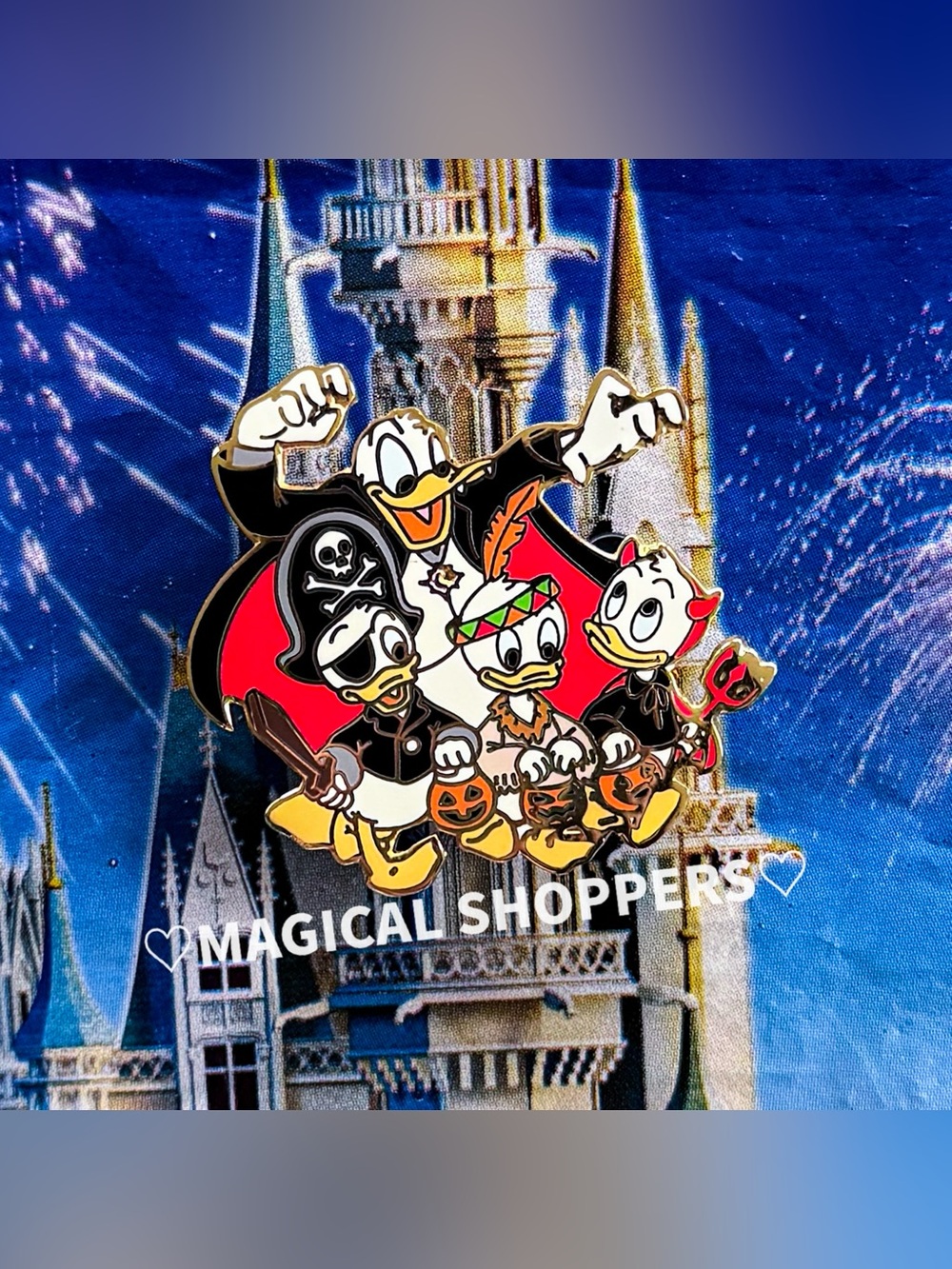 Disney Parks Halloween Trick or Treat Donald Duck, Huey, Dewey & Louie Pin